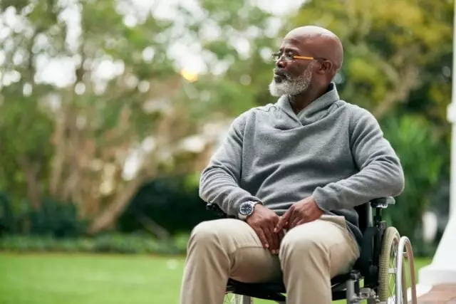 Senior man in wheelchair