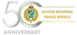 halton regional police services 50th anniversary logo.